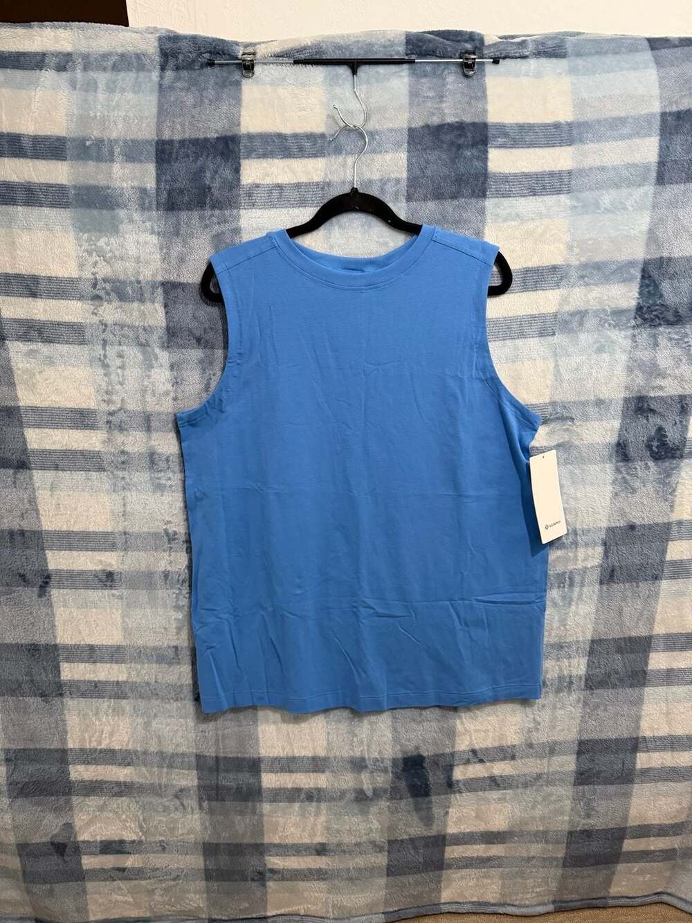 Lululemon All Yours Organic Cotton Tank Pool Blue Size XL New with Tags